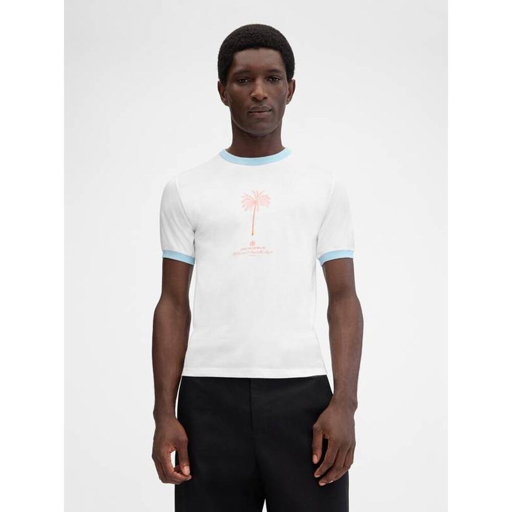 Jacquemus Le T Shirt Venice in Palm Tree White Blue XS Unisex